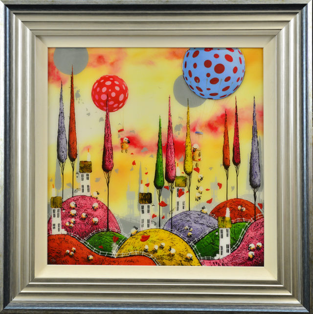 Dale Bowen print coated in resin with 3D elements