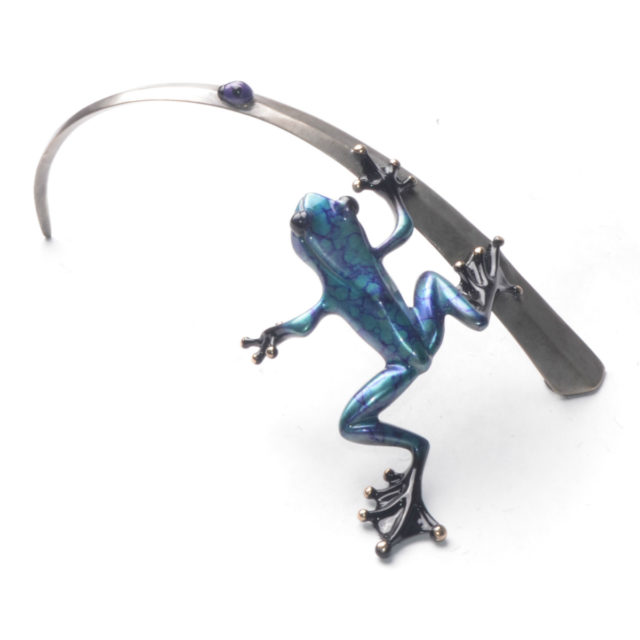 Blue Lady (Solid Bronze Frog Sculpture) by Tim Cotterill Frogman Torquay Devon