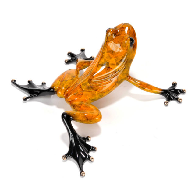 Sneaky Pete (Solid Bronze Frog Sculpture) by Tim Cotterill Frogman Torquay Devon
