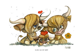 Always and for Heifer - Caricature Cows