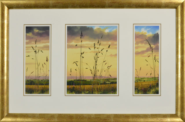 Lilac Days Triptych Original John Skinner