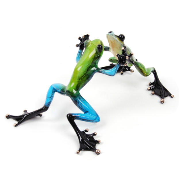 Jitter Bug (Solid Bronze Frog Sculpture) by Tim Cotterill Frogman Torquay Devon
