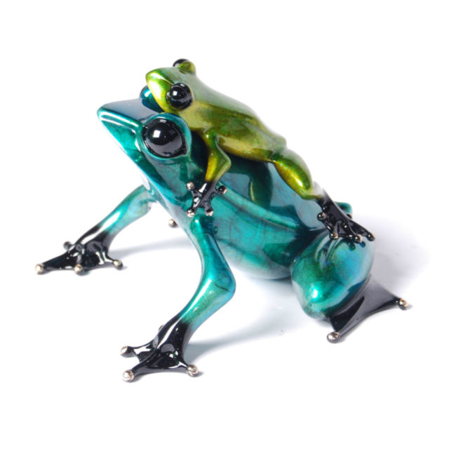 Joy Ride (Solid Bronze Frog Sculpture) by Tim Cotterill Frogman Torquay Devon