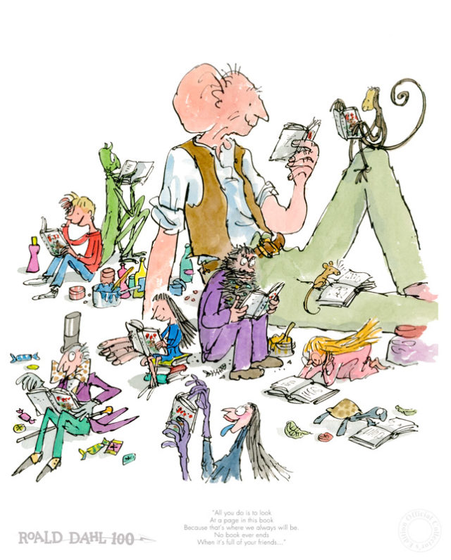 Roald Dahl 100th Birthday Print by Quentin Blake