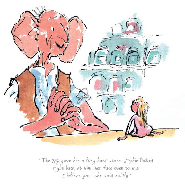 The BFG gave her a long hard stare by Quentin Blake
