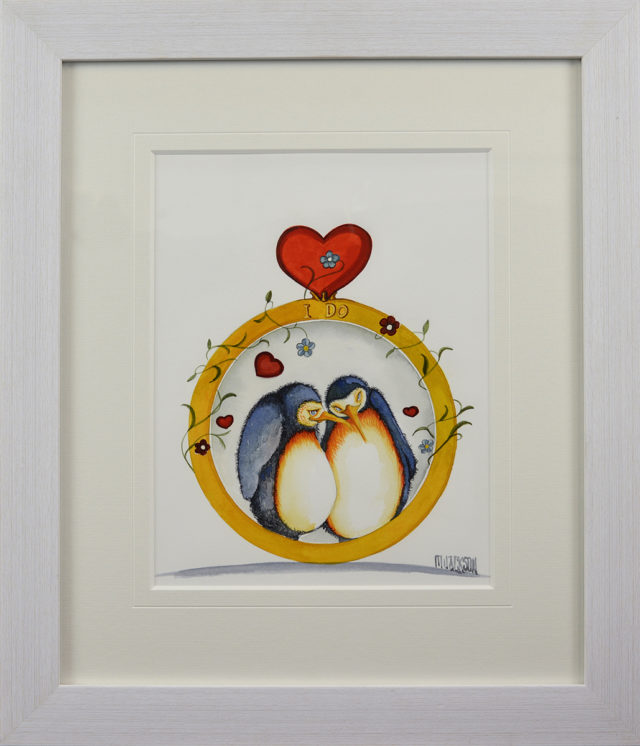 I Do - Penguins Original Painting by Mike Jackson