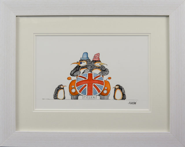 Posers - Penguins Original Painting by Mike Jackson
