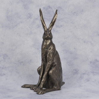 Sitting Hare Large Cold cast Bronzr Sculpture by Paul Jenkins