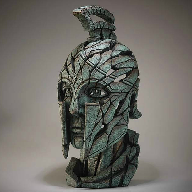 Spartan Bust Verdi Gris Sculpture by Matt Buckley, Edge, Robert Harrop Designs.
