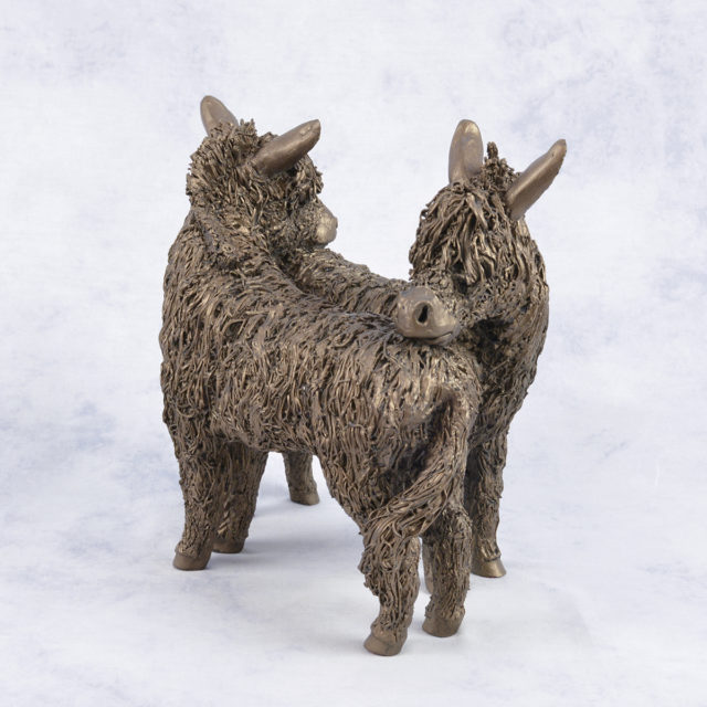 Friendly Donkeys (VB064) by Frith Sculpture