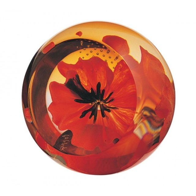 Red Poppy - Floral Charms by Caithness Glass