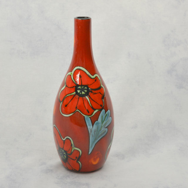 Poppy Field Bottle Vase 28cm by Poole Pottery