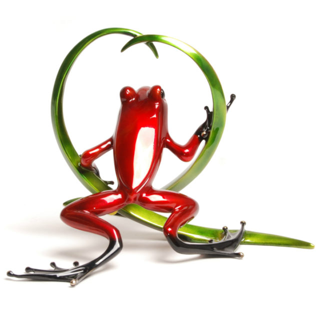 Arrow (Solid Bronze Frog Sculpture) by Tim Cotterill Frogman Torquay Devon