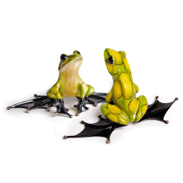 Jump Start (Solid Bronze Frog Sculpture) by Tim Cotterill Frogman Torquay Devon