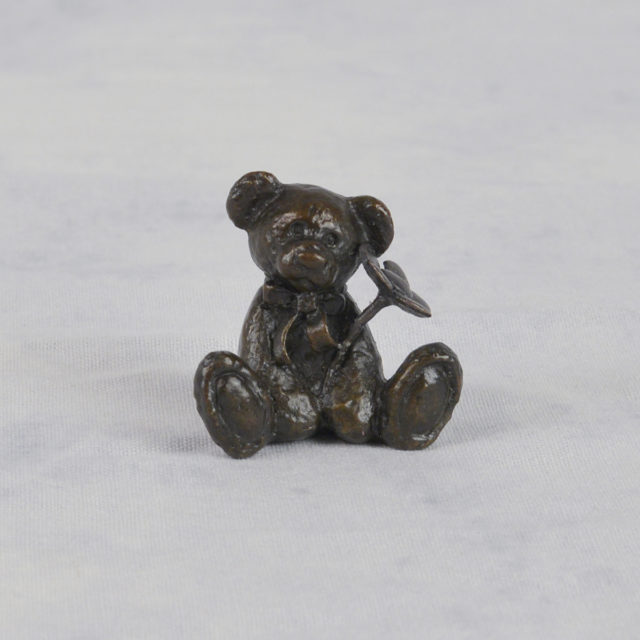 Daisy Teddy Bear Solid Bronze Sculpture by Mike Simpson