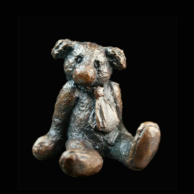 Edgar Teddy Bear Solid Bronze Sculpture by Mike Simpson