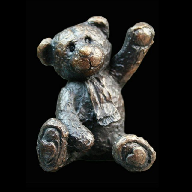 Bertie Teddy Bear Solid Bronze Sculpture by Mike Simpson