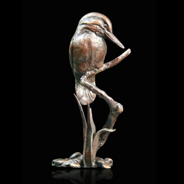 Kingfisher Solid Bronze Sculpture by Mike Simpson