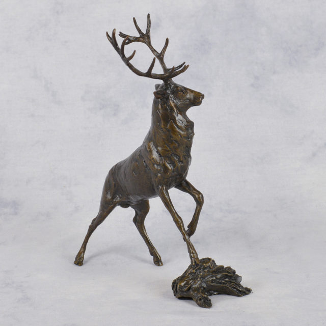 Highland Stag Solid Bronze Sculpture by Mike Simpson