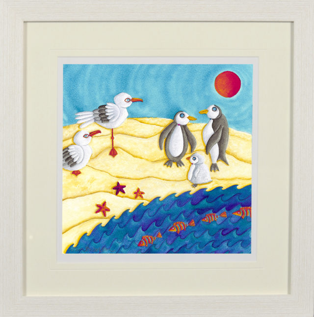Nicky Steveson So What Are They Doing Here? open edition print exclusive to haddon galleries. Seagull art