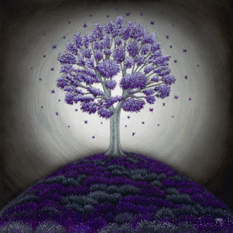 Round in Purples (Hand Embellished) print by Tamsin Evans Torquay Devon