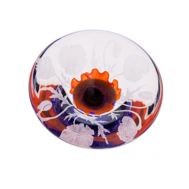 Remembrance The Poppy Fields Dish by Caithness Glass
