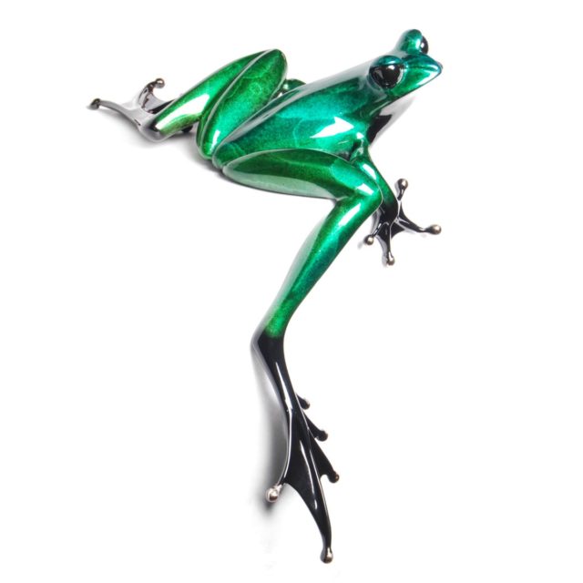 Clover (Solid Bronze Frog Sculpture) by Tim Cotterill Frogman Torquay Devon