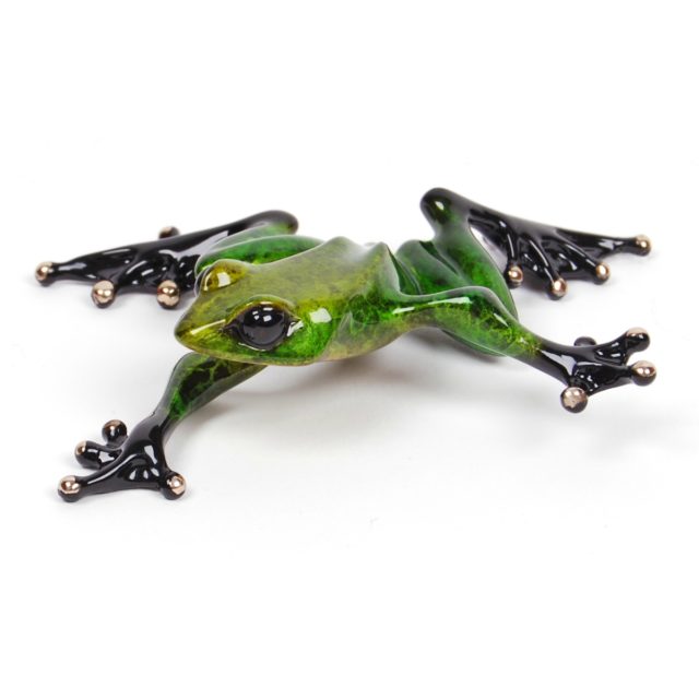 Twister (Solid Bronze Frog Sculpture) by Tim Cotterill Frogman Haddon Galleries Torquay