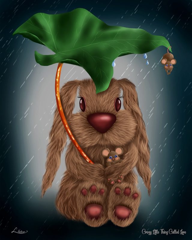Crazy Little Thing Called Love by Lisa Holmes Bunny art cute
