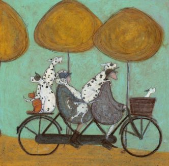 How Many Dalmatians Fit On A Bicycle Signed Limited Edition Print by Sam Toft