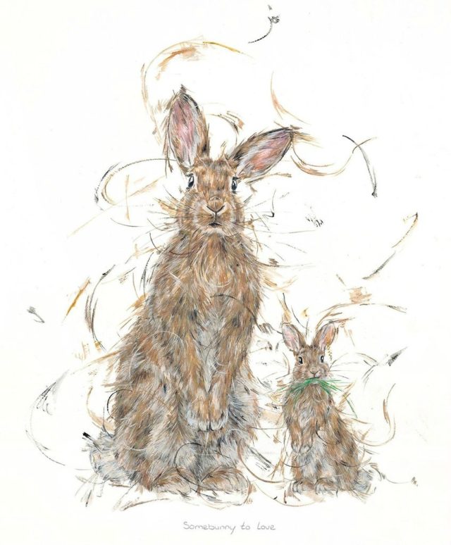 Somebunny to love by Aaminah Snowdon rabbit art cute