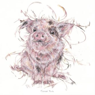 Tickled Pink by Aaminah Snowdon pig art