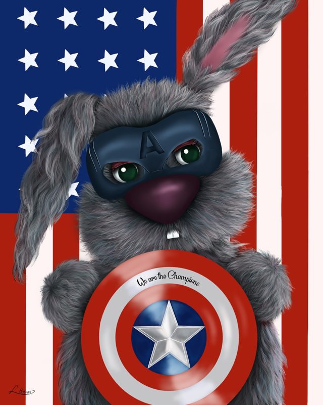 We Are The Champions by Lisa Holmes Bunny art cute