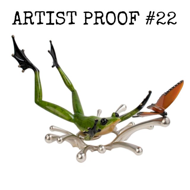 Splashdown Artist Proof(Solid Bronze Frog Sculpture) by Tim Cotterill Frogman Torquay Devon