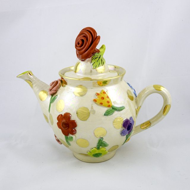 Pressed Flower Tea Pot by Mary Rose Young