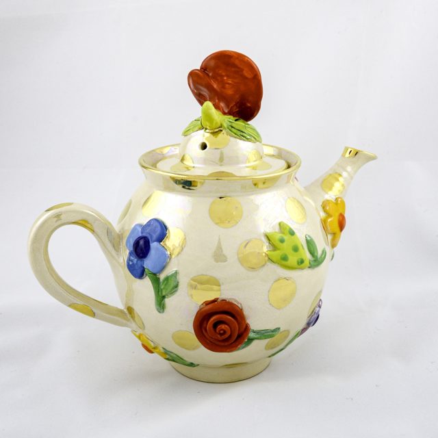 Pressed Flower Tea Pot by Mary Rose Young
