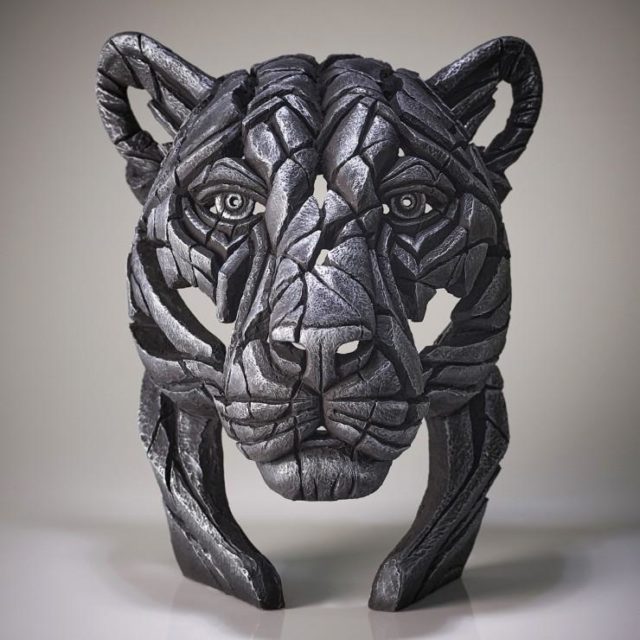 Edge Sculpture Panther Bust Silver Limited Edition