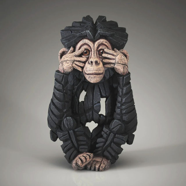 Baby Chimpanzee See No Evil Edge Sculpture