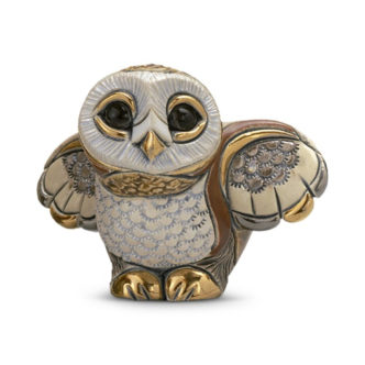 De Rosa Baby Barn Owl I Snail Figurine F309