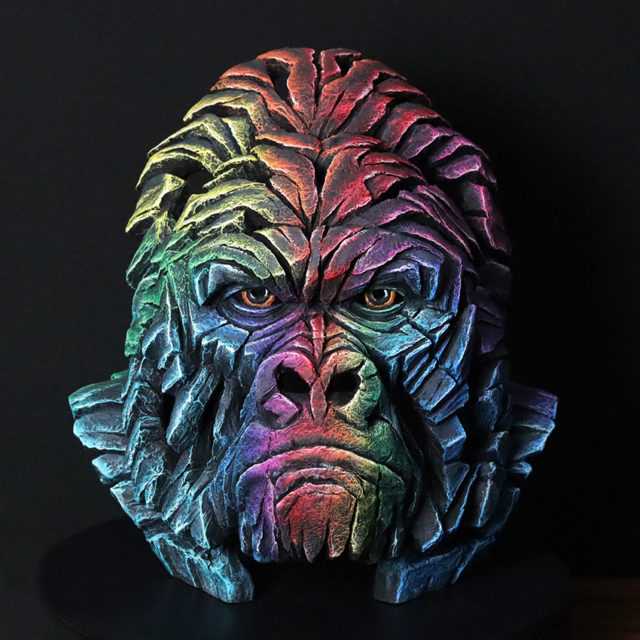 Gorilla Bust Virunga Rainbow Edge Sculpture