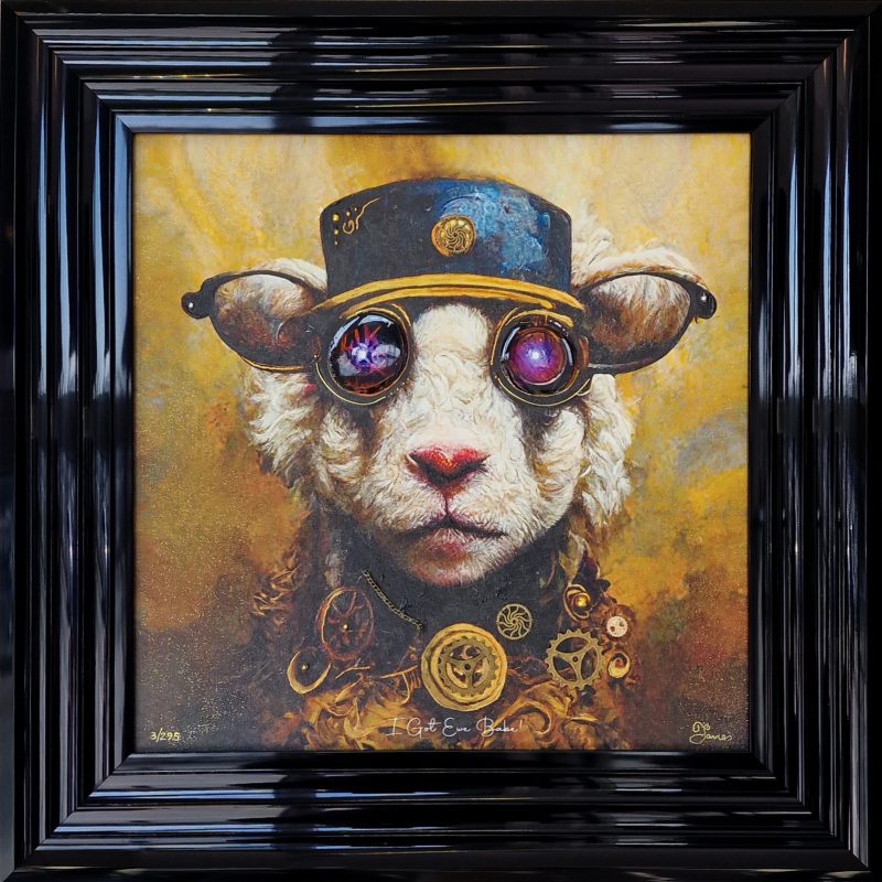 i-got-ewe-babe-steampunk-framed-wall-art-print