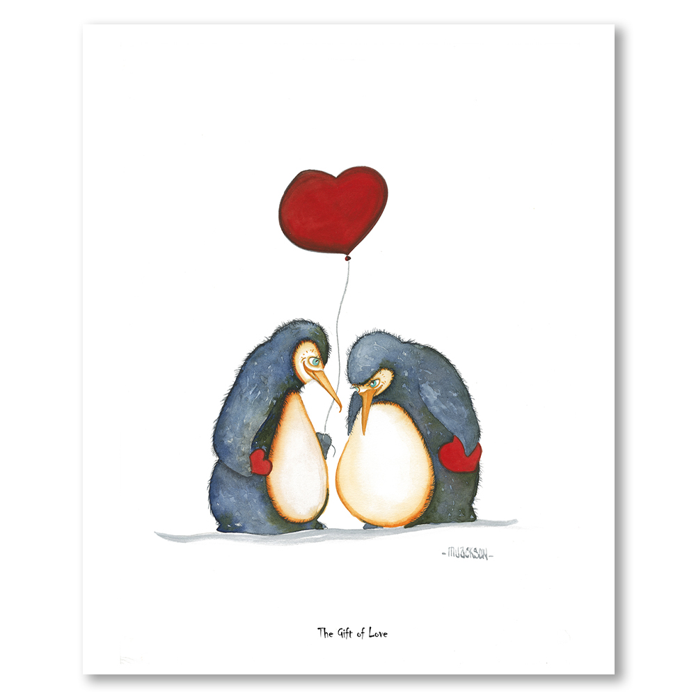 Penguins-the-gift-of-love-mike-jackson-art