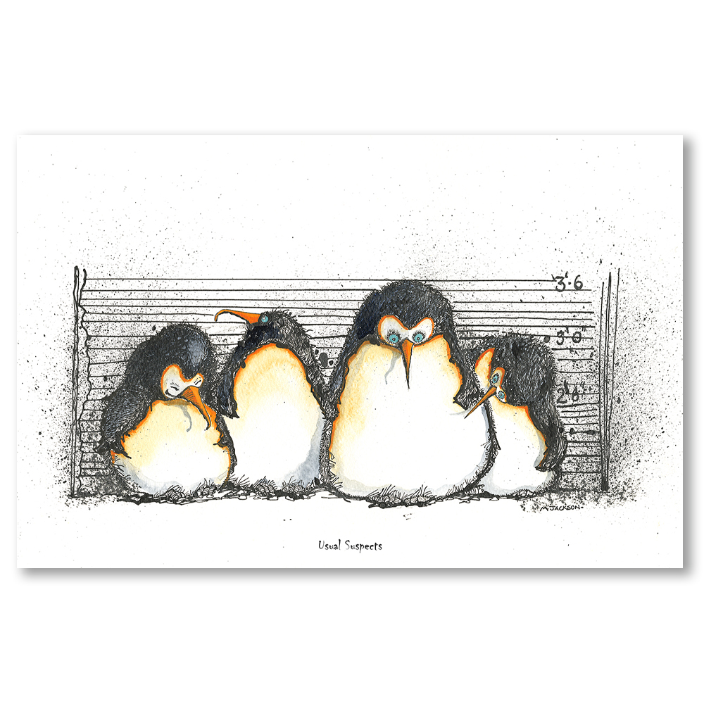 Penguins-usual-suspects-mike-jackson-art