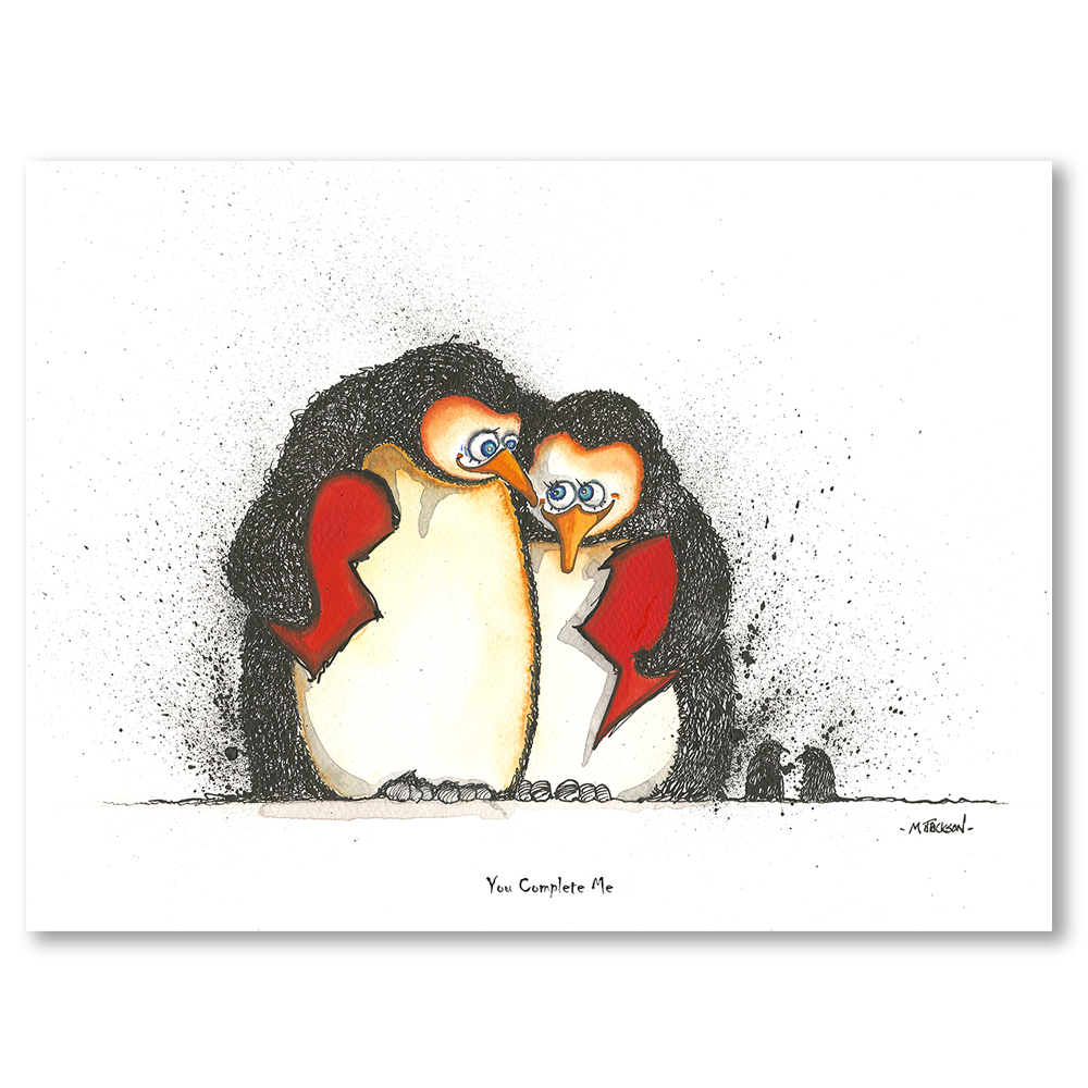 Penguins-you-complete me-mike-jackson-art