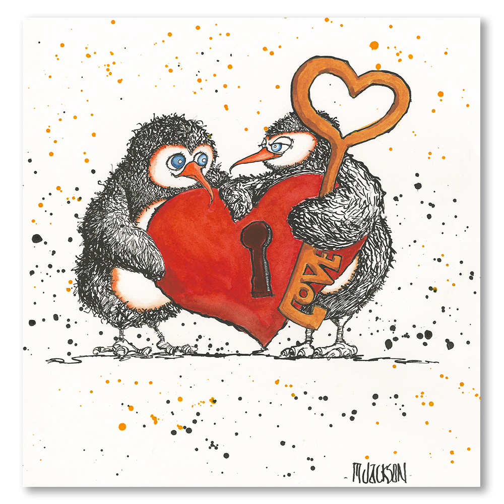 Penguins-you-hold-the-key-to-my-heart-mike-jackson-art