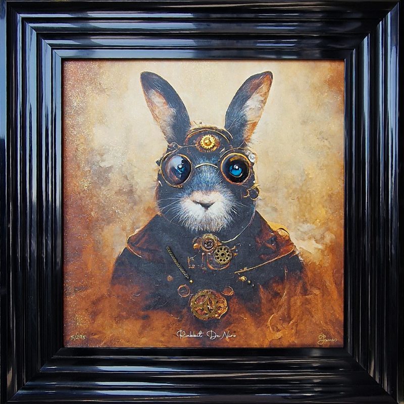 rabbit-de-niro-james-steampunk-framed-wall-art-print