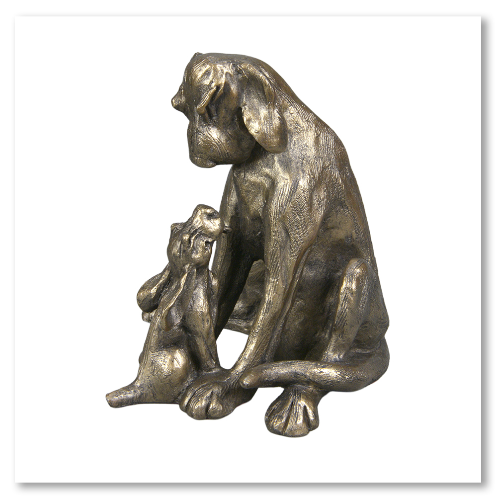 amber-with-pup-dog-bronze-sculpture-frith