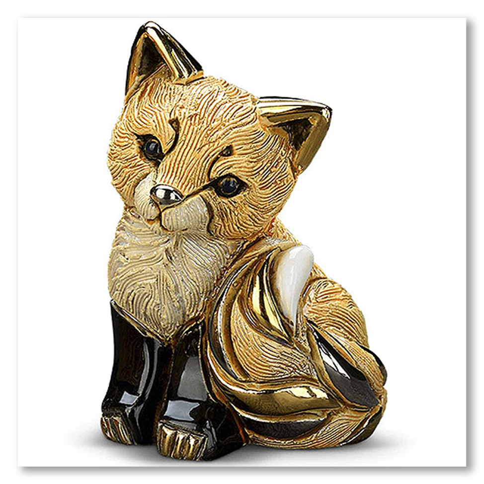 baby-red-fox-gold-leaf-sculptures-de-rasa-ceramics-figurines-collectable