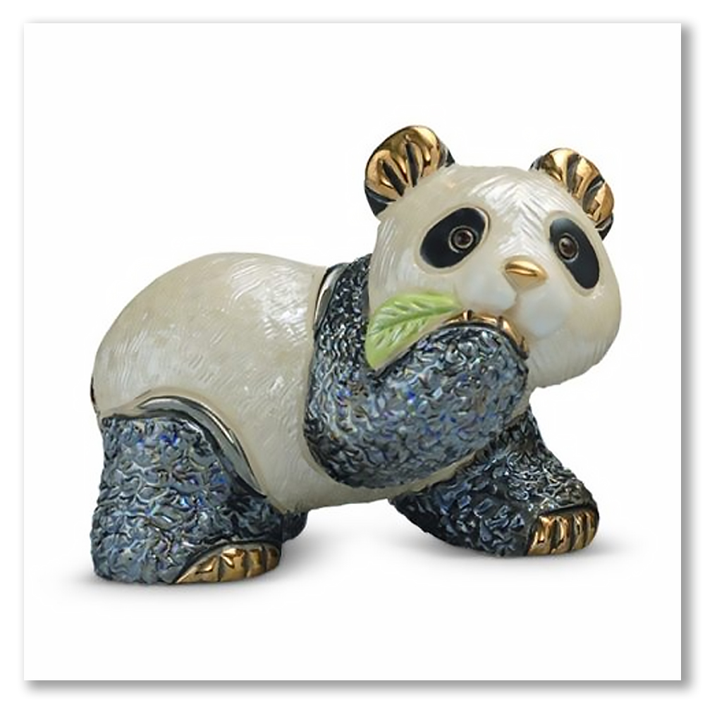 families-baby-panda-with-leaf-gold-leaf-sculptures-de-rasa-ceramics-figurines-collectable