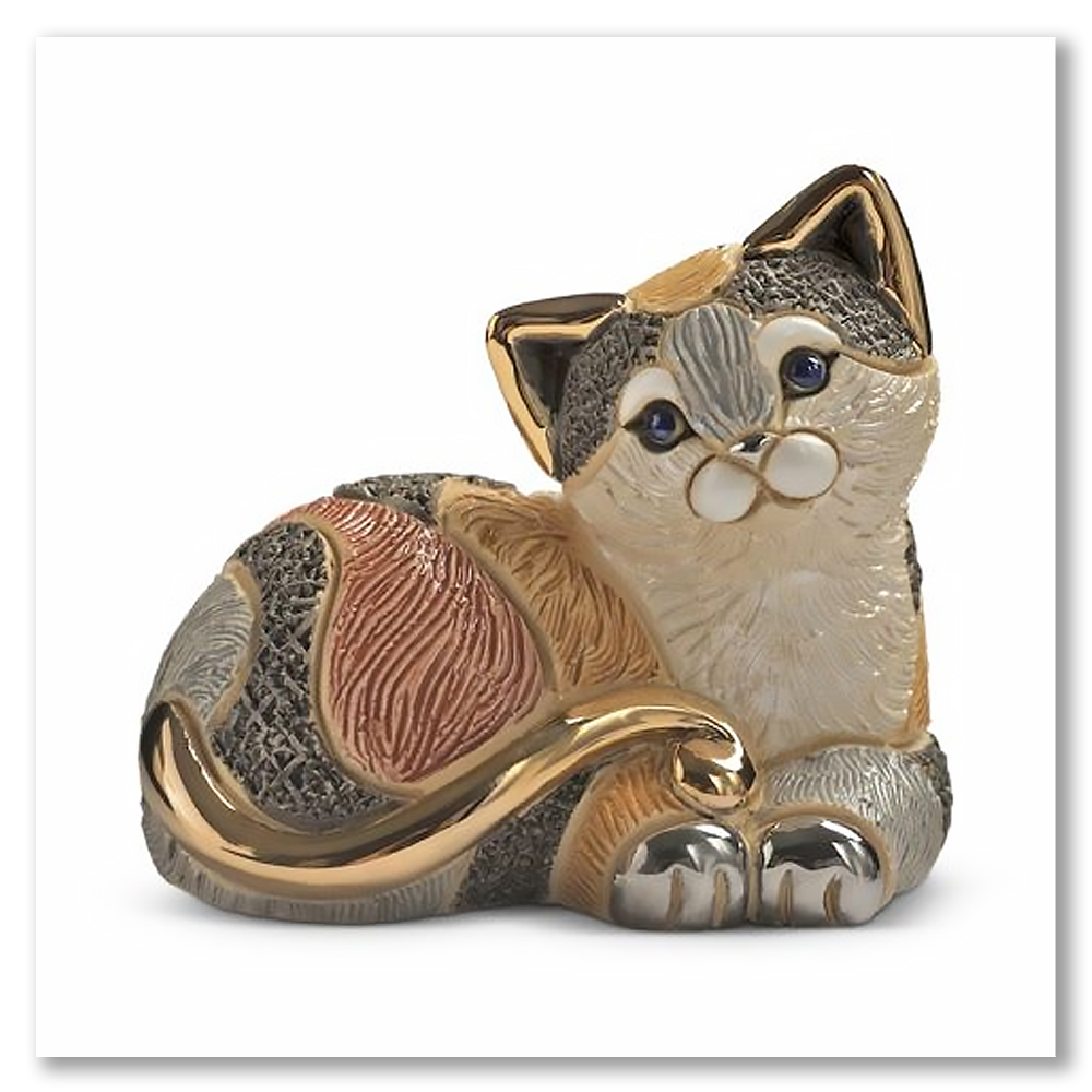 families-calico-cat-gold-leaf-sculptures-de-rasa-ceramics-figurines-collectable